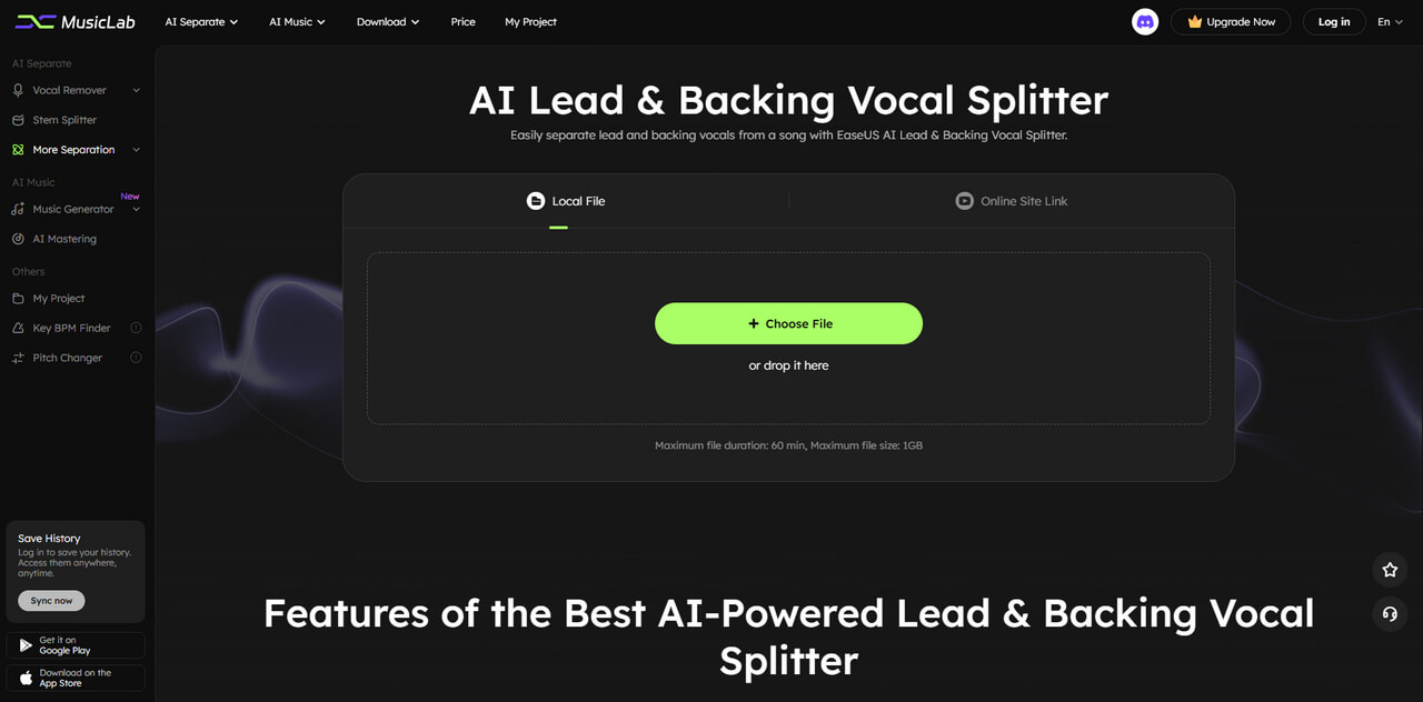 06 EaseUS Lead & Back Vocal Splitter