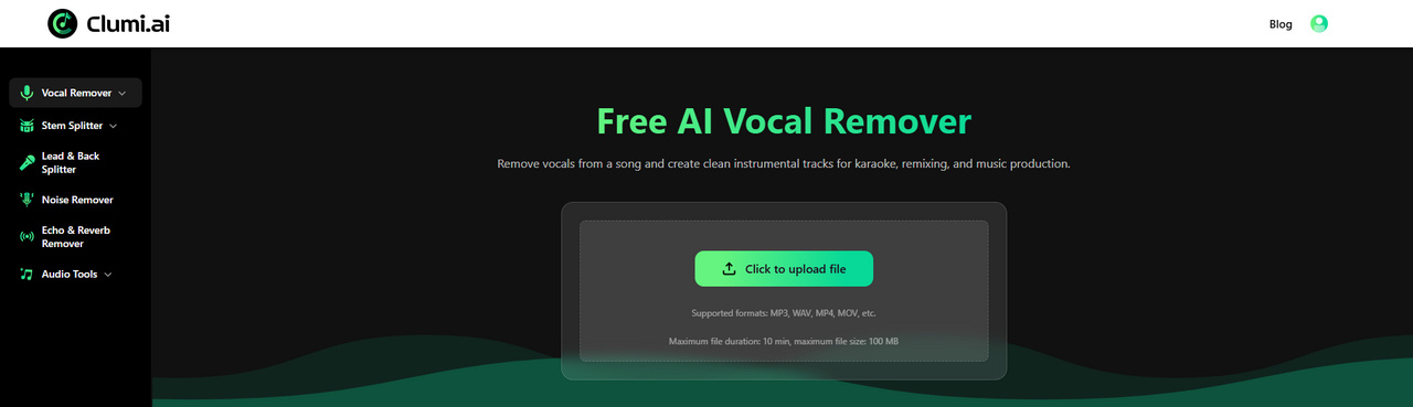 01 Clumi AI vocal remover
